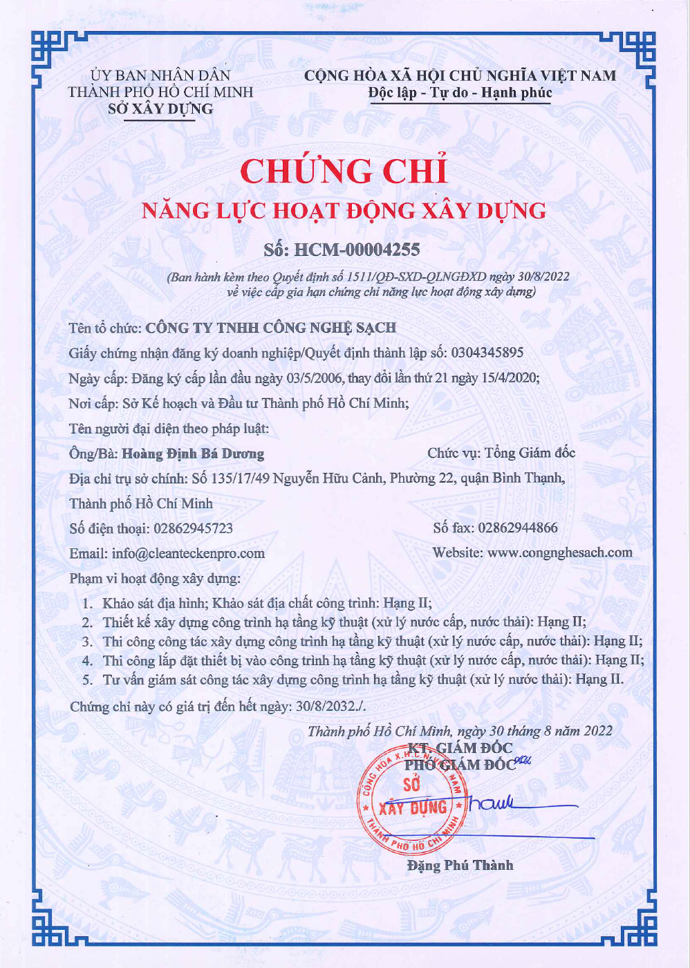 Giấy phép xây dựng Cleantech 2